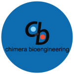 Chimera bioengineering logo with blue circle background