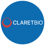 Claret Bio logo with blue circle background