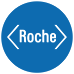 Roche logo with blue circle background