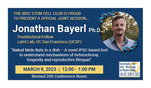 Stem Cell Club Speaker Card: Jonathan Bayerl with photo