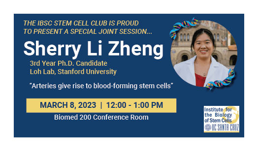 Stem Cell Club Speaker Card: Sherry Zheng with photo