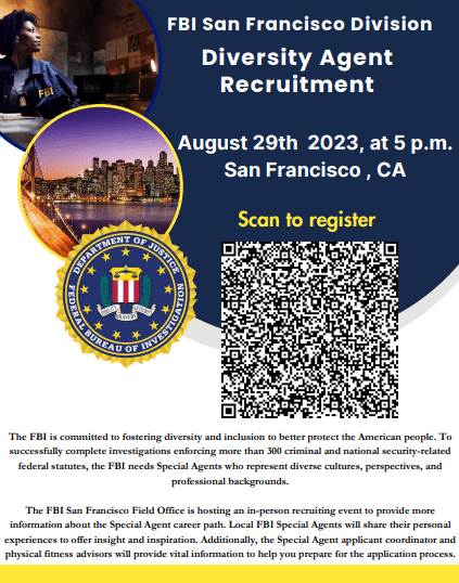 FBI recruitment flyer August 2023